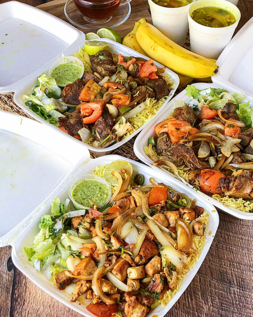 Asli Restaurant authentic Somali food spread